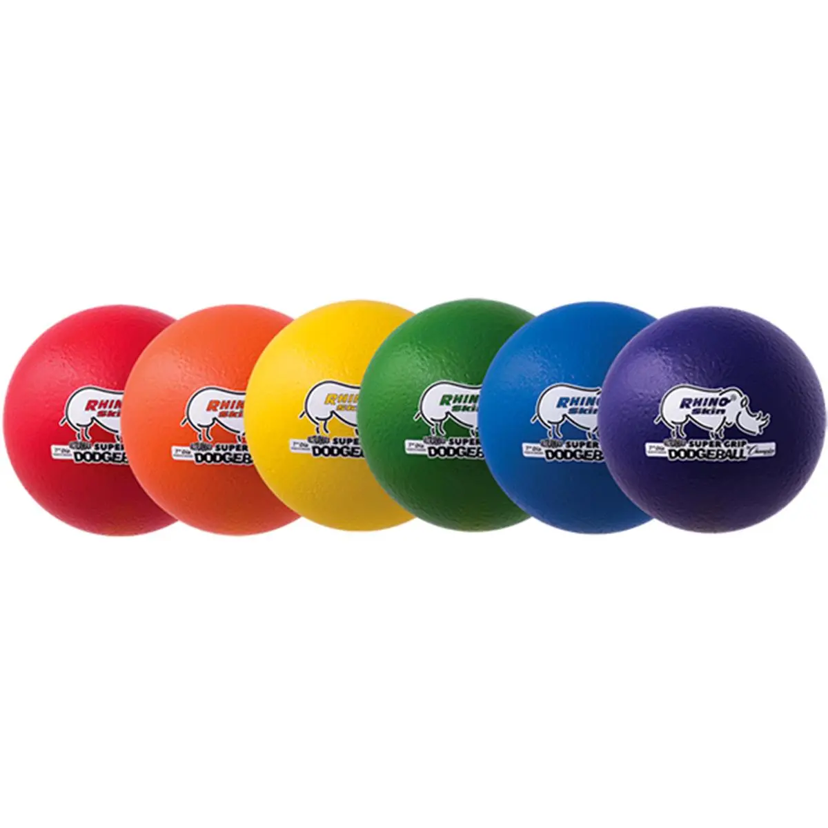 CHAMPION Rhino Skin Dodgeball Set, 7 in. Ultramax Foam Core Balls with Exceptional Grip for Youth Players and Gym Class, Set of 6, Durability, Unisex, Soft Exterior, Intramural League