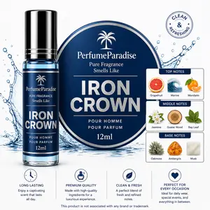 PERFUMEPARADISE Iron Crown Roll-On Scent Oil – 12ml Alcohol-Free Long-Lasting Oil-Based Fragrance | Travel-Friendly Roller Bottle