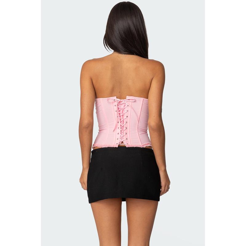 Deirdre Mesh Lace Up Corset