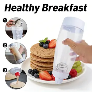 30 seconds to whip up perfect batter! Breakfast wonder - precisely measured, suitable for pancakes, muffins, waffles, all-purpose food-grade batter extrusion bottle with scale. Essential kitchen tool for making muffins/crepes.