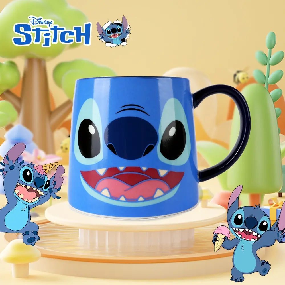 Disney Officially Licensed Blue Stitch 350ML Ceramic Funny Accent Mug Cup, Perfect for Water, Coffee, Milk & More, Ideal for Home & Office Use, Ceramic Printed Drinkware, Drinkware, Ceramic Coffee Mugs