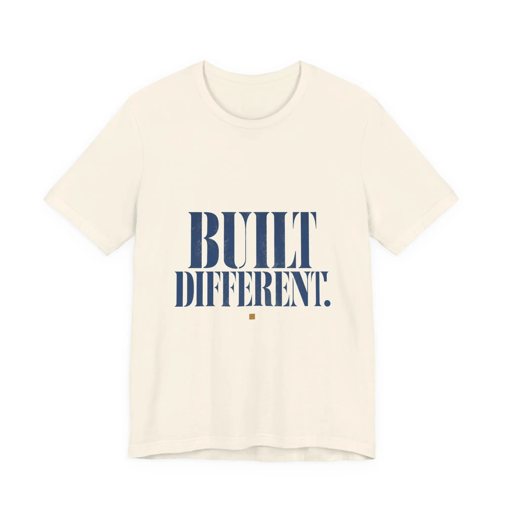Men's Built Different Cobalt Streetwear Short-Sleeve Tee, Casual Operator Tops, Shortsleeve, Jersey, Menswear, Tshirt, Natural, Cobalt Stencil, Round Neck