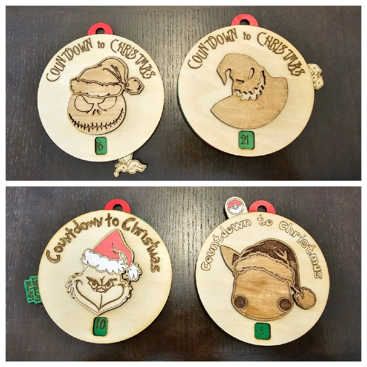 Wooden Spinning Christmas Countdowns