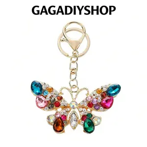 Butterfly Shiny Keychain-Viral Cute Bag Charm Keychain with Key Ring & Clip, Multiple Styles Purse Charm for Women Handbags Trendy Bag Accessory