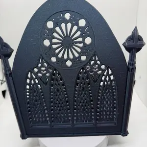 Gothic Church Makeup Organizer with Detailed Arch Design and Stained Glass Motif for Elegant Storage collectible gifts
