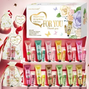 Valentine's Day Gift Box Set, 12 Hand Cream & Lip Balm, Natural Coconut Oil & Glycerine, Low Allergy, Perfect for All Skin Types