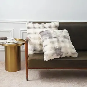 Warm & Cozy Set of 2 Decorative Faux Fur Bubble Pillows