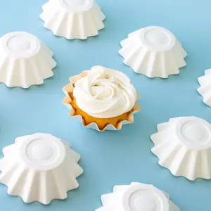 Bloom Fluted Baking Cups - White Cupcake Liners
