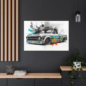 68 Chevy C10 Rainbow Canvas Print, Automotive Print Canvas, Print, Automotive Print, Truck Picture,