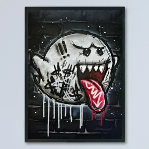 Unframed Creative Canvas Poster, Urban Graffiti Painting, Art Prints Canvas Wall Art,  Wall Painting Decor Decoration Artistic Room Photo Ornaments Black