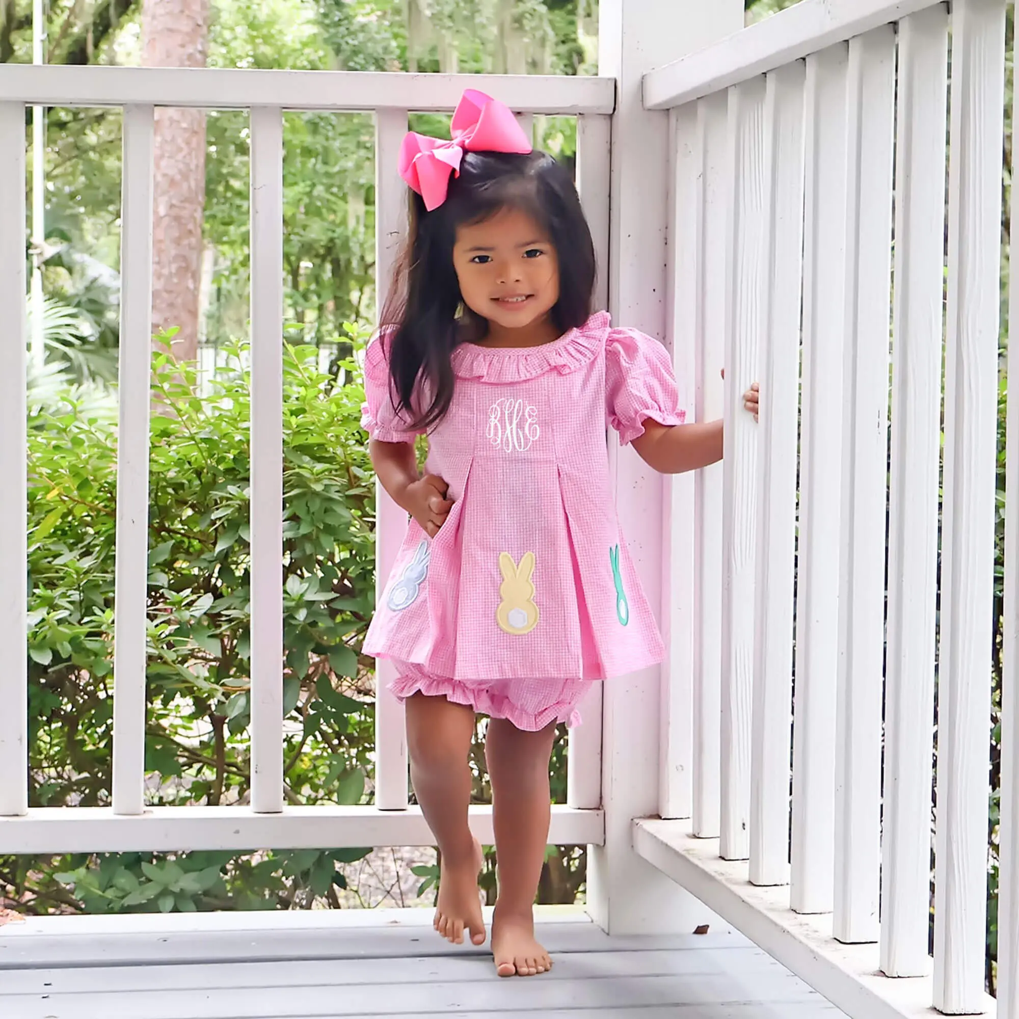 Peeps Pink Gingham Chloe Bloomer Set - Cute Girls Easter Outfit - TikTok  Shop
