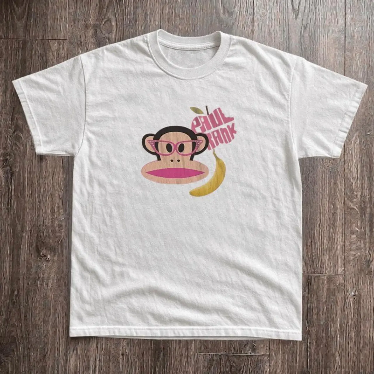 Funny Monkey and banana white cotton baby tee Vintage y2k Inspired Baby Tee,  aesthetic graphic tshirt, summer tee, 90s,y2k