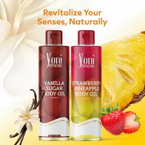 Strawberry Pineapple (4 oz) and Vanilla Sugar(4 oz) Body Oil Bundle, layer fragrance Aroma Scent