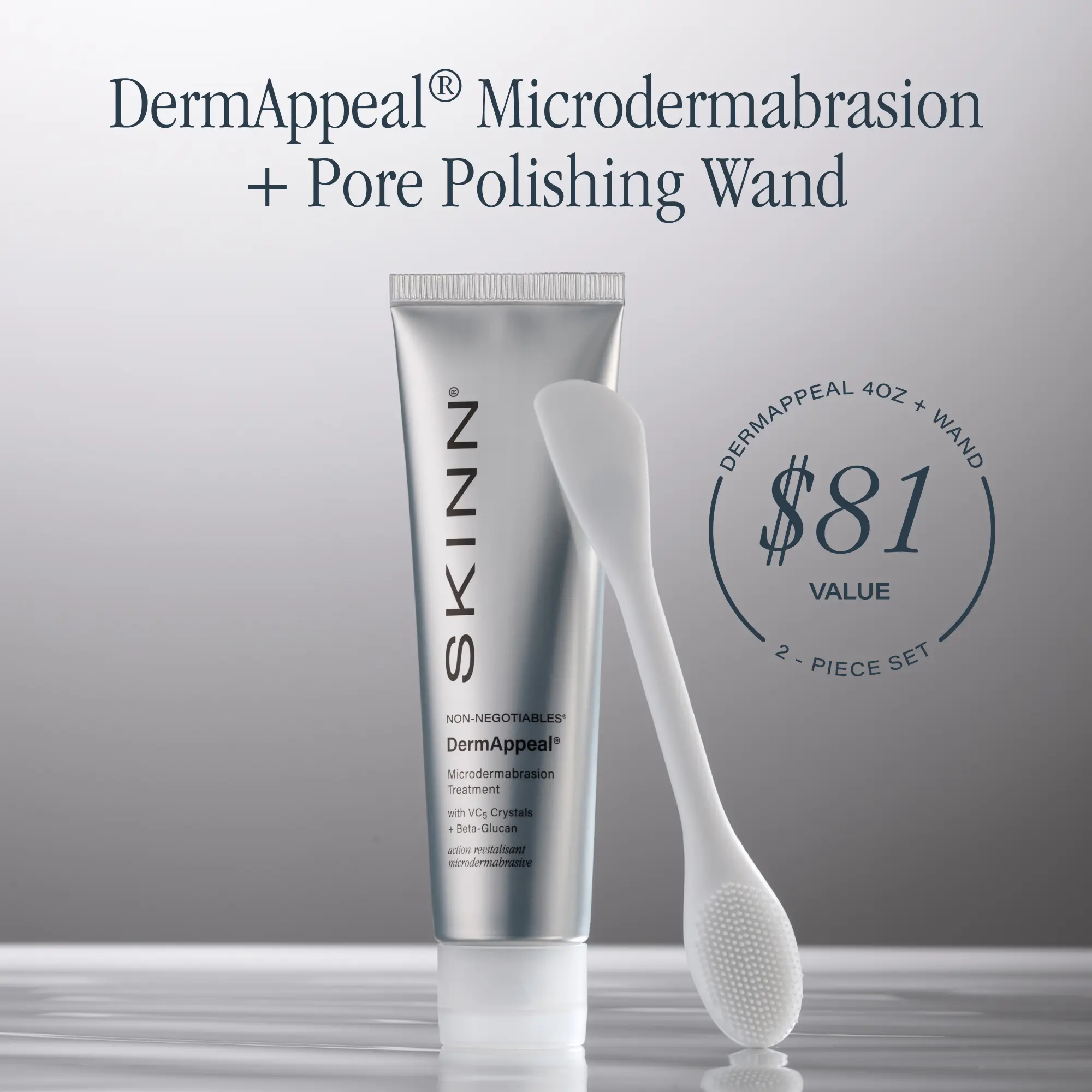 SKINN Cosmetics Non-Negotiables DermAppeal Microdermabrasion Treatment | V5 Crystal Technology Facial Exfoliating Treatment