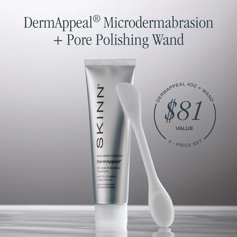SKINN Cosmetics Non-Negotiables DermAppeal Microdermabrasion Treatment | V5 Crystal Technology Facial Exfoliating Treatment
