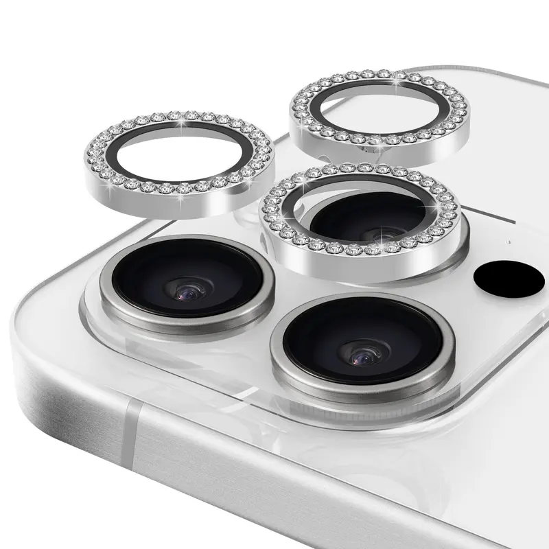 Casing Bee Camera Lens Protector Bling for iPhone Aluminum Diamond Protective Tempered