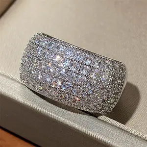 1 exquisite luxury women's diamond ring, super sparkling diamond, half circle zircon, women's ring accessory, women's gift accessory