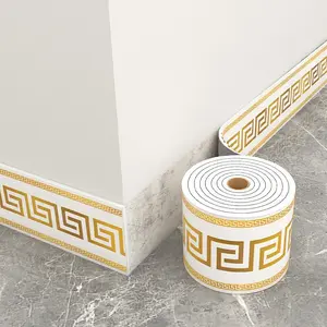 Vinyl Wall Base Baseboard Molding Trim 3.94" Flexible Self Adhesive Rubber Wall Base Moulding Trim Peel and Stick Design, 3.94 Inch x 196.85in