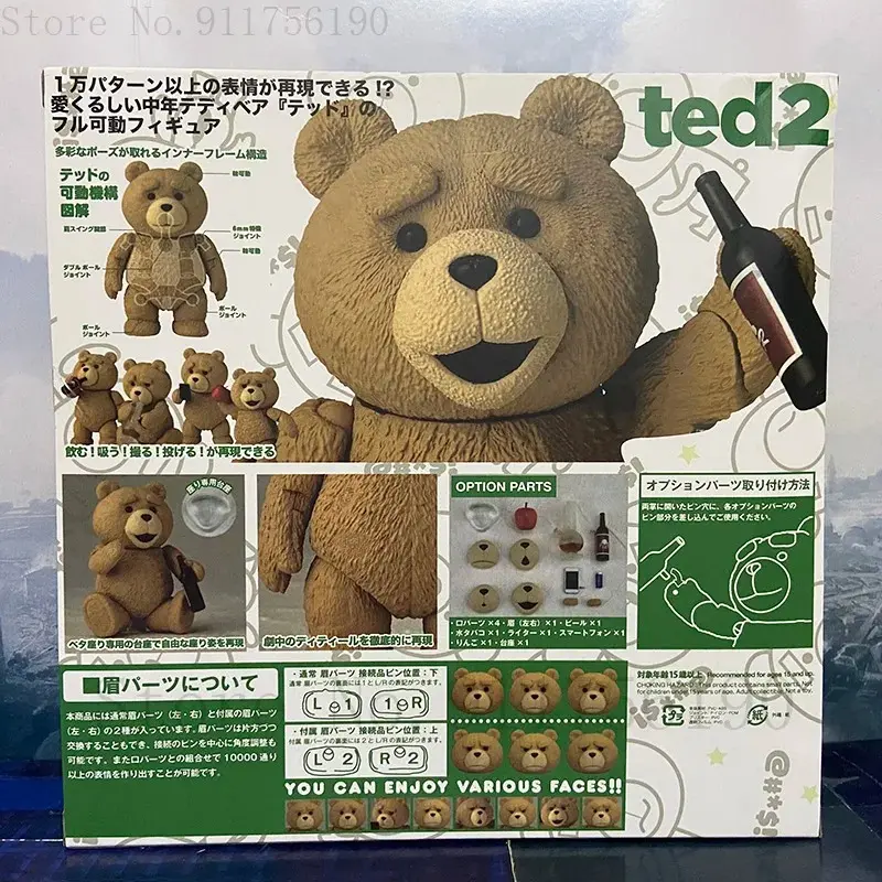 Teddy Bear Figure Movie TED 2 Ted Action Figure Model Toys Collection Doll Bookshelf Ornament Christmas Gifts 10cm