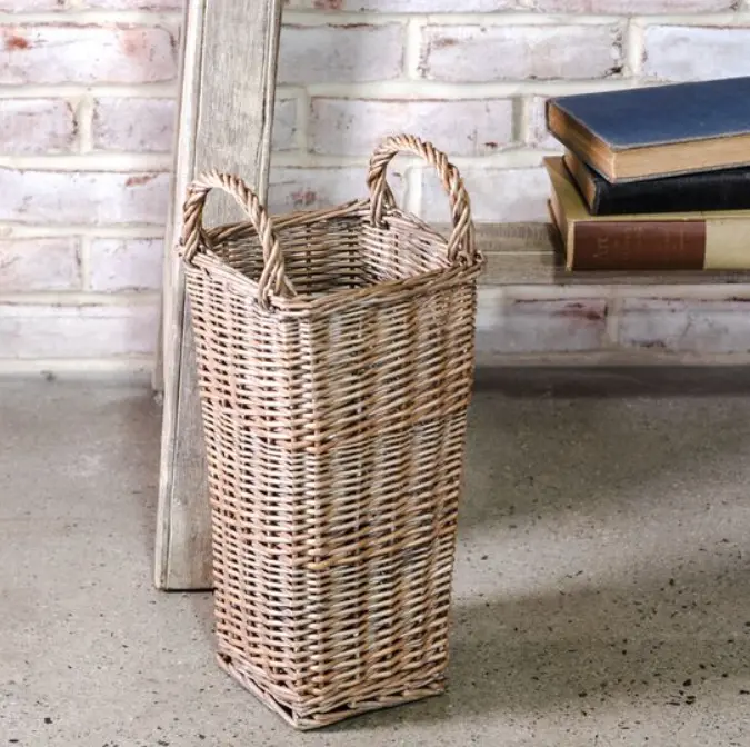 Tall Grey Willow Basket