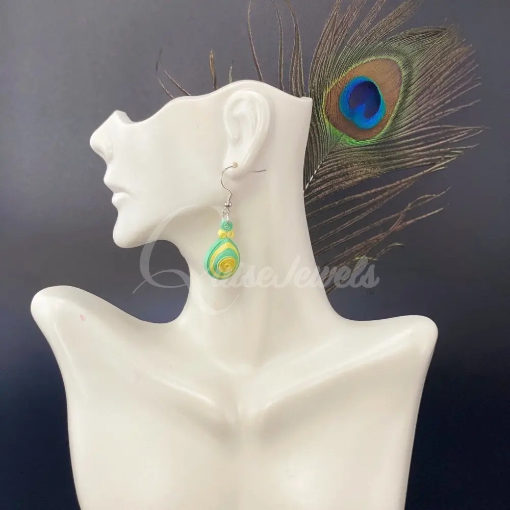 Small Drop Flower Seed Quilling Earrings