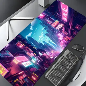 Cityscape Pattern Mouse Pad, Rectangle Gaming Mouse Pad, Non-slip Rubber Pad, Desktop Decoration for Home, Office, Game, Work