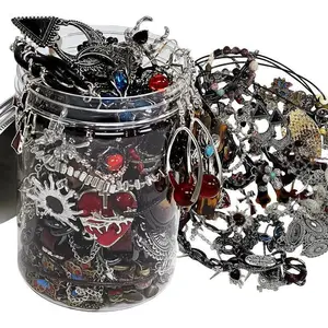 Surprise Mystery Jar 15-20 Pieces Gothic Gift Set with Earrings, Rings, Bracelets or Bangles Suitable for Women's Birthday Gifts Chain Set Stainless Steel Charms Friendship Christmas Gift Creative