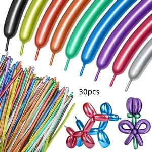 30 Long Latex Twisting Balloons Set, Balloon Decorations Kit, Balloon Arch Decoration for Creating Animal Shapes, Quality Party Supplies for Valentine's Day, Weddings and Birthday, Ideal for Balloon Artists