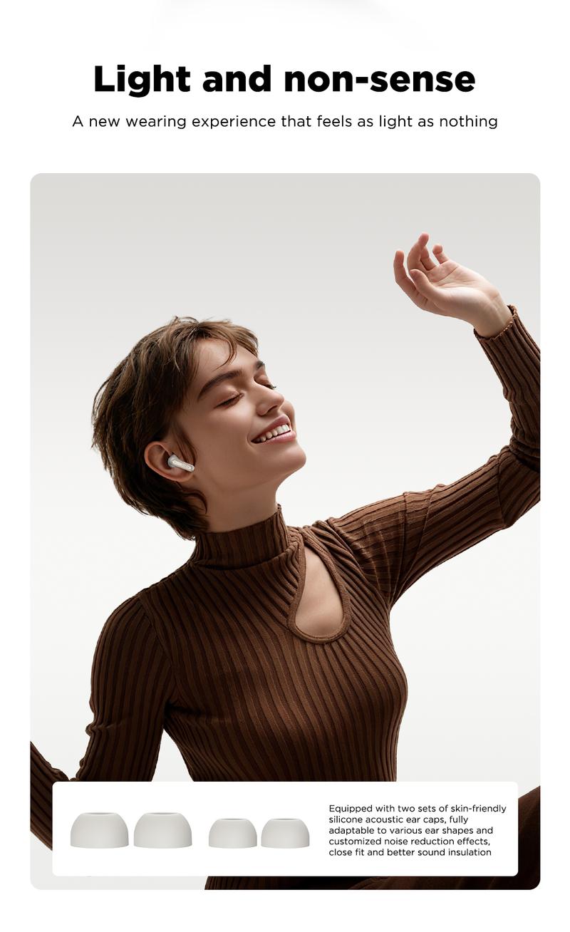 【Buy 1 Get 1 Gift Free】MINISO X30 OWS Open Ear Bluetooth Earbuds, MS106 Wireless Earbuds Bluetooth 6.0 Earphones, In Ear Earbuds, HIFI Sound Quality IPX5 Waterprooof 35Hours Play time Wireless Headphones Touch Control Built-in Mic Hearphones