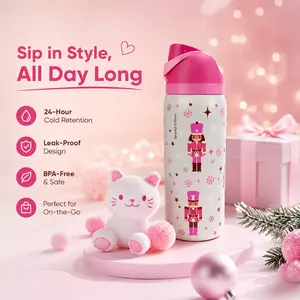 Owala Cute Pattern 32oz/945ml Stainless Steel Insulated Water Bottle with Straw – Leakproof Tumbler for Sports, Outdoor & Daily Use, Perfect Gift