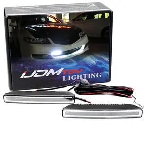 iJDMTOY 7-Inch Universal Fit Xenon White High Power 30-SMD LED Daytime Running Light Bar (DRL) w/Wiring Harness