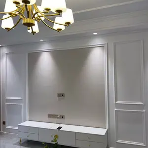 8 Piece PU Foam Corner Decoration Molding for Wall, Real Wood Imitation Design, Perfect for Living Room Interior Enhance, Wall Panel Molding