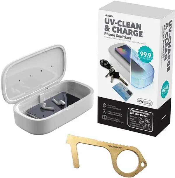 North - UV-Clean & Charge Phone Sanitizer with KeySmart Clean Key  [CELL PHONE ACC], Wireless, Cleaning