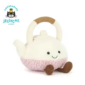 Jellycat Amuseables Aruba Coconut & Shanghai Titia Teapot Plush Set with Gift Bag, Cute Soft Collectible Plush Toys, Birthday Gift for Kids