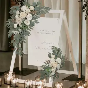 Artificial Flower Wreath, 2 Counts/set Romantic Faux Flower Wreath, Wedding Decoration Supplies for Home Party & Wedding, Ornaments