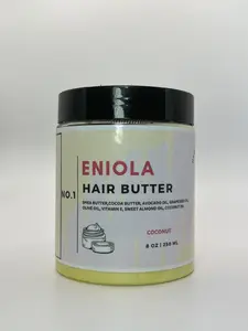 Eniola Hair Butter - Nourishing Organic Treatment for All Hair Types Coconut Conditioner Hair Care Moisturizer Oil Cocoa Butter Shea