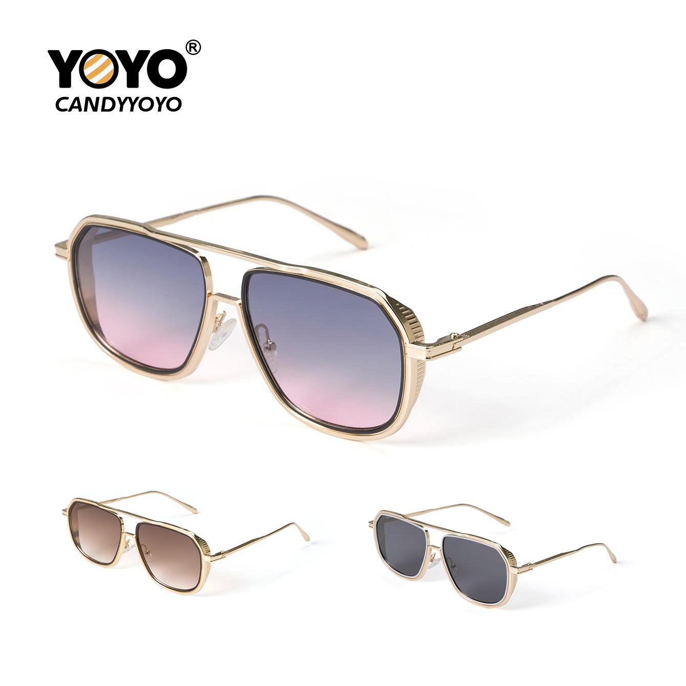 Original design, retro punk sunglasses for men and women, gradient design for UV protection and sun protection, high-end feel glasses.
