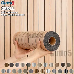 3 Rolls Thick 3D Embossed Wood Grain Panel, Enhanced 3D Grid Wallpaper, Texture Wall Decor, Easy Peel and Stick, Ideal for Bedroom and Living Room