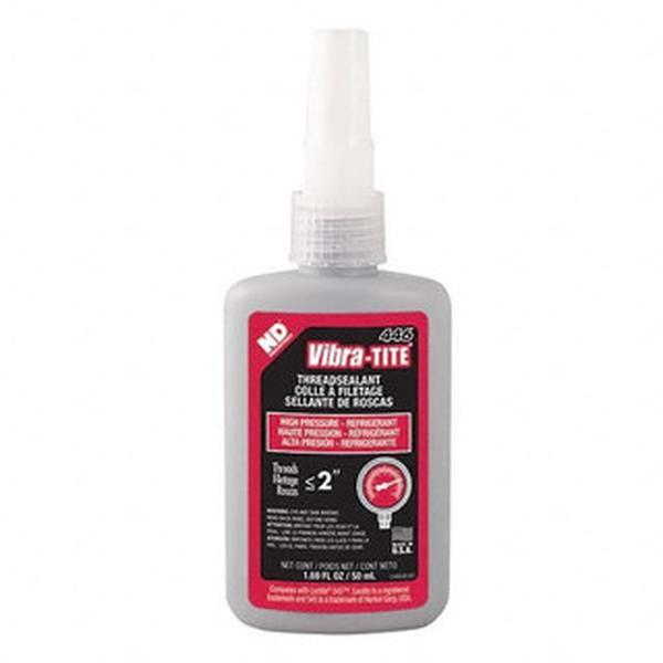 Vibra-Tite 50 mL Bottle, Red, RefrigerantHigh Pressure Thread Sealant Series 446, 24 hr Full Cure Time, Hand Tool Removal 44650