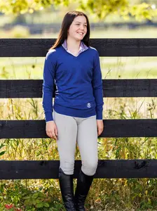 Navy with Ivory Trey V-Neck Sweater