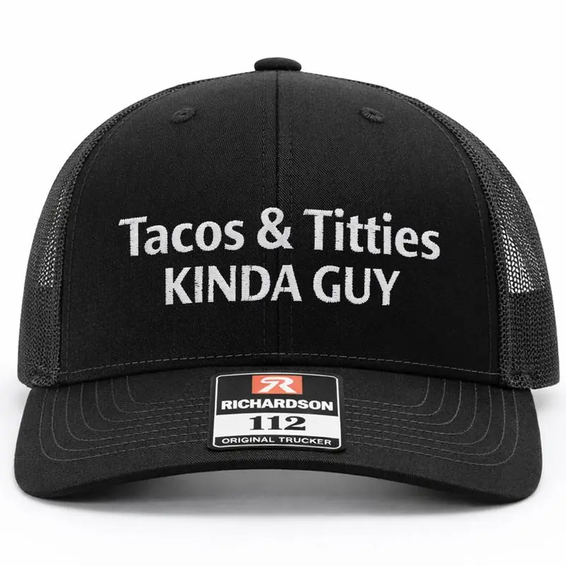 Tacos & Chill Kinda Guy Embroidered Trucker Hat, Funny Snapback Cap, Adjustable Mesh Baseball Hat, Men's Casual Gift