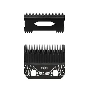 ECHO Replacement Faper Fixed Black Diamond Carbon DLC Hair Clipper Blade Set for All Hair Types Audible Feedback Adjustable Zero Gap