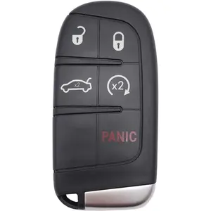 Replacement Keyless Entry Key Fob Cover Case fit for Dodge Charger Challenger Jeep Grand Cherokee Compass Renegade Patriot Grand Comander Chrysler 300 Key Fob