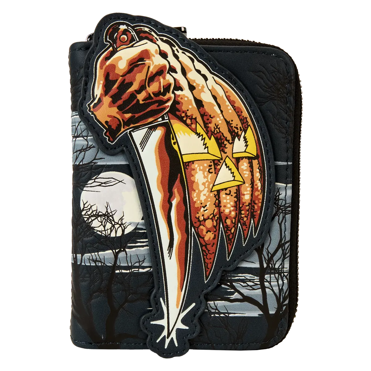 Halloween Michael Myers Jack-O'-Lantern Glow Zip Around Wallet