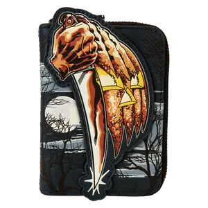 Halloween Michael Myers Jack-O'-Lantern Glow Zip Around Wallet