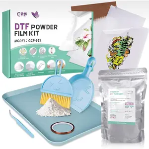 DTF Transfer Flim  Kit, 20 count DTF Film for DTF Sublimation Printer,17.6oz/500g White Digital Hot Melt Adhesive DTF ,Washable & Durable DTF Transfer Starter Kit for T-Shirt,Gifts
