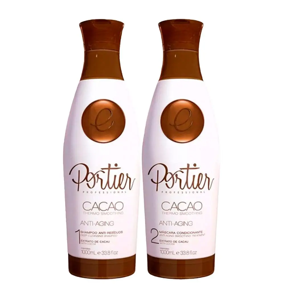 Portier Cacao Smooth and Bright Progressive Brush 1000ml | Brazilian Keratin Treatment | Frizz-Free Smoothing System