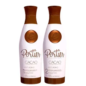 Portier Cacao Smooth and Bright Progressive Brush 1000ml | Brazilian Keratin Treatment | Frizz-Free Smoothing System