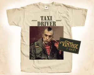 Taxi Driver V3 T shirt Tee Natural Vintage Cotton Movie Poster Beige All Sizes S M L XL 2X 3X 4X 5X