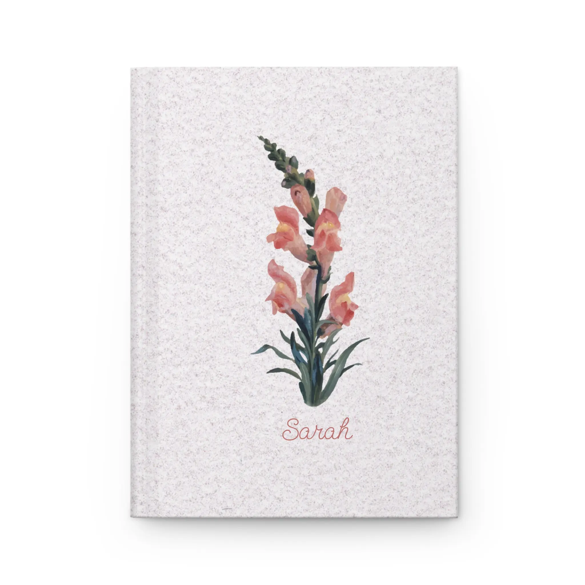Personalized Birth Month, August, Floral Hardcover Journal, Matte Finish Diary, Flower Notebook, Gift for Her, Custom Name Journal